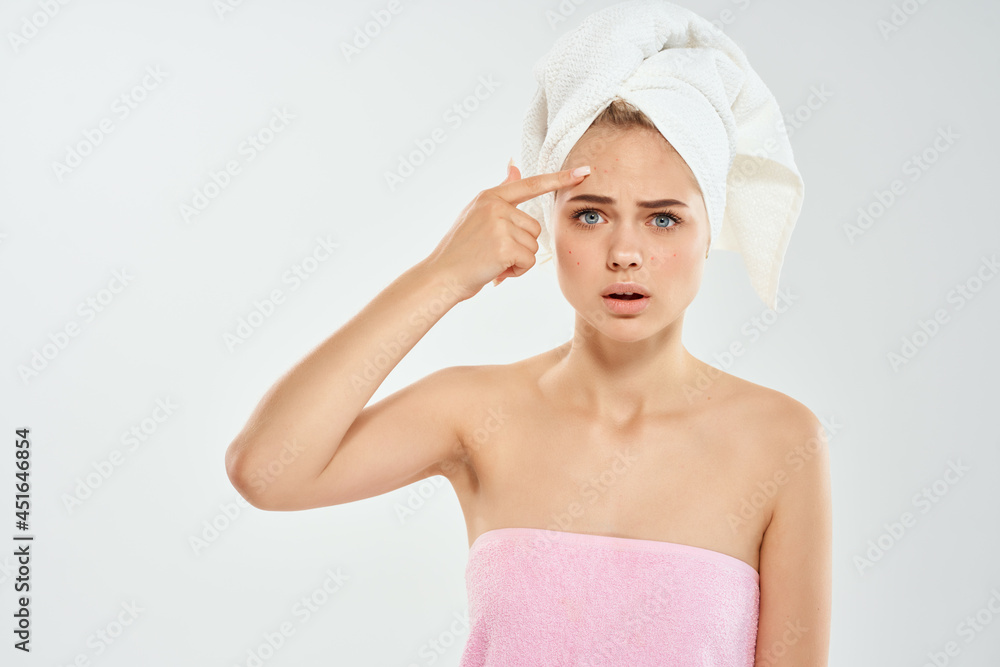 woman with a towel on her head clean skin health emotions dermatology woman with a towel on her head clean skin health emotions dermatology