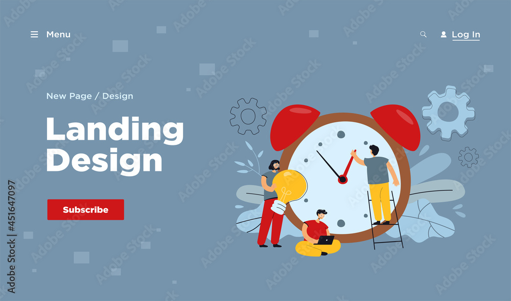 Tiny people working with alarm clock isolated flat vector illustration. Cartoon businesspeople working in team with chronometer. Time management, countdown and business concept Tiny people working with alarm clock isolated flat vector illustration. Cartoon businesspeople working in team with chronometer. Time management, countdown and business concept