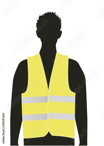Safety vest on silhouette. vector