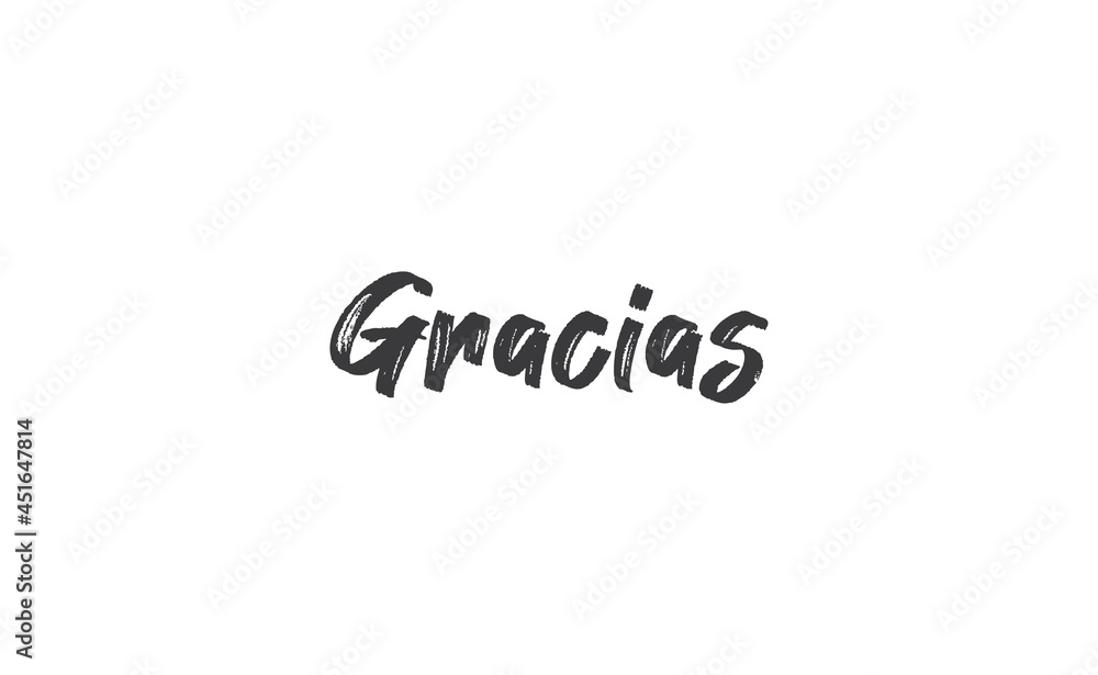 Gracias vector lettering. Thank you in Spanish. Phrase handwritten calligraphy. Gracias vector lettering. Thank you in Spanish. Phrase handwritten calligraphy.