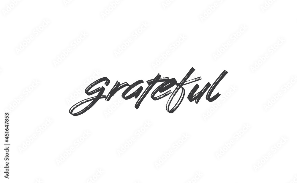 Grateful inspirational lettering vector illustration. Calligraphy word. handwritten phrase. Grateful inspirational lettering vector illustration. Calligraphy word. handwritten phrase.