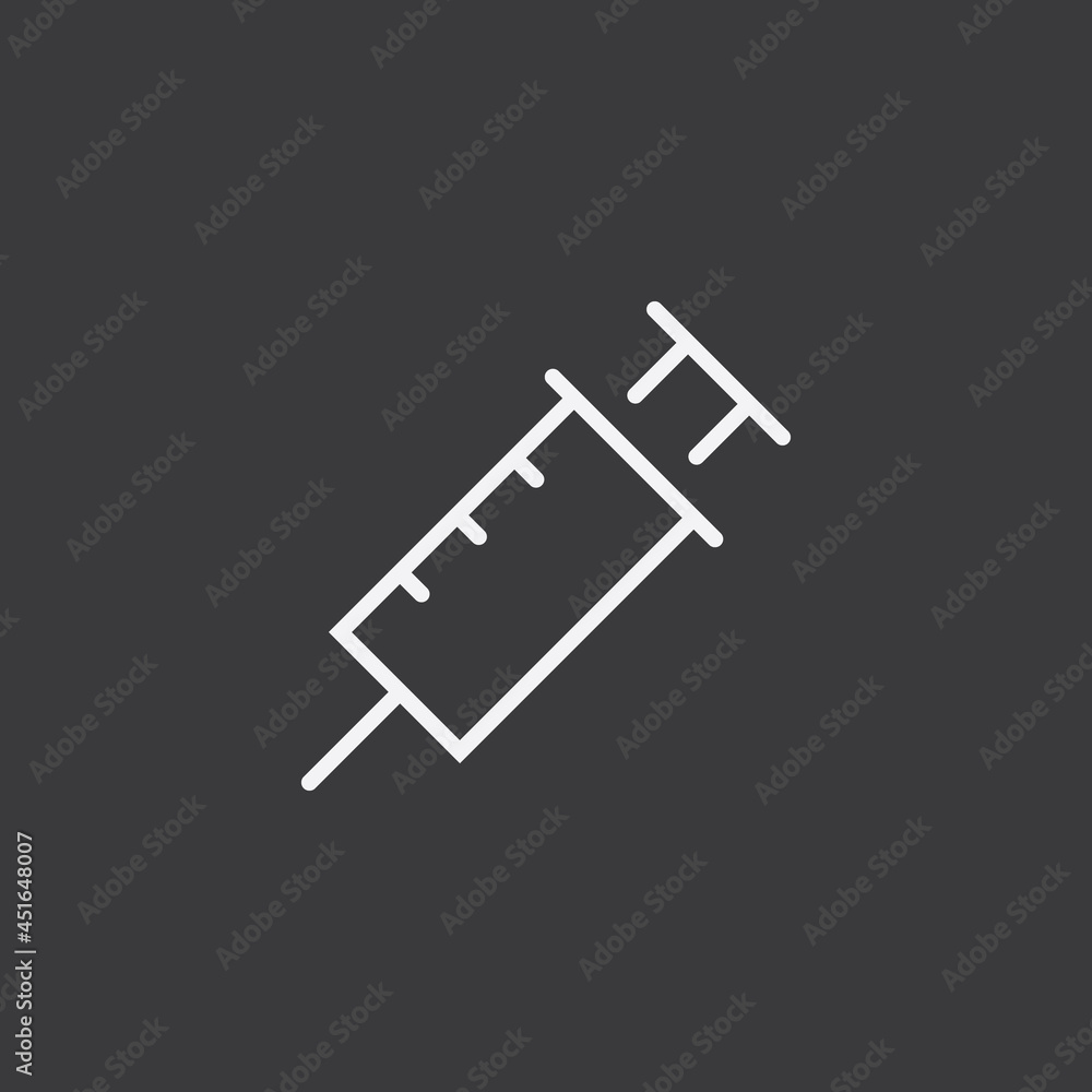 Syringe icon. Vaccine symbol. Linear vector illustration. Syringe icon. Vaccine symbol. Linear vector illustration.