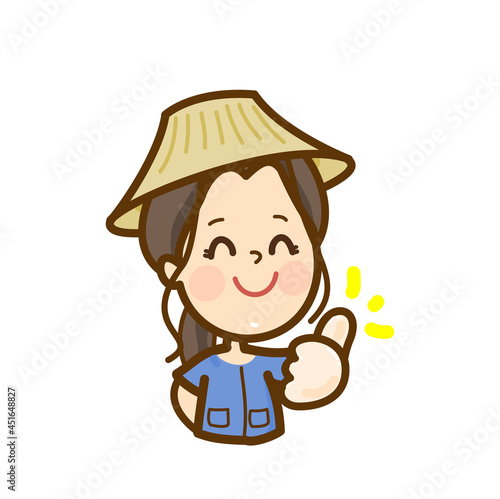 Cartoon thai farmer character.