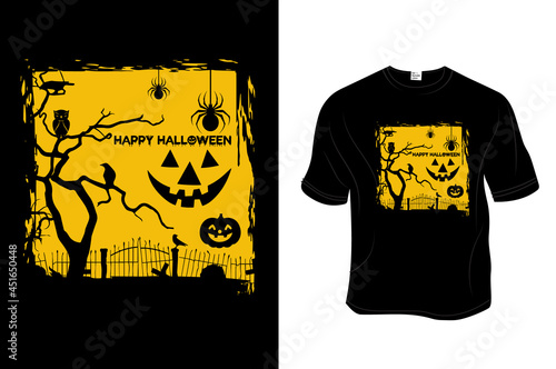 Happy Halloween - Unisex T shirt, Design vector, Greeting card, Poster, Mug Design.