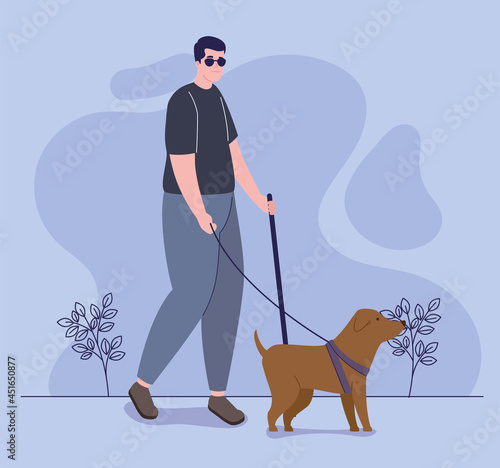 blind man walking