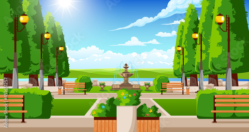 Summer Park Elements Composition