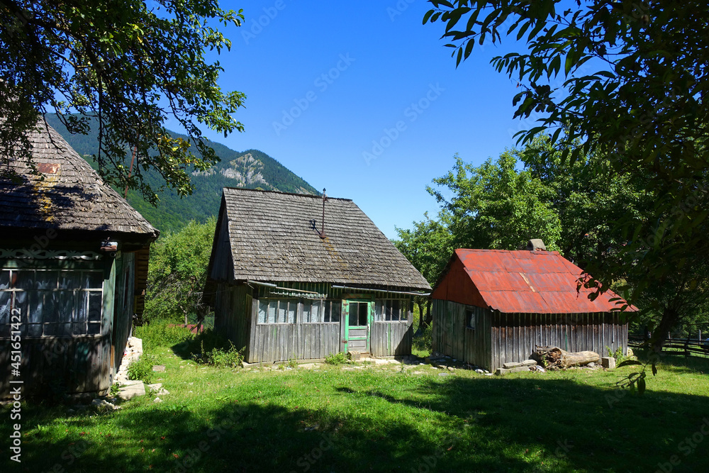 Summer alpine landscape in the Carpathians, Magura Village, Romania, Europe