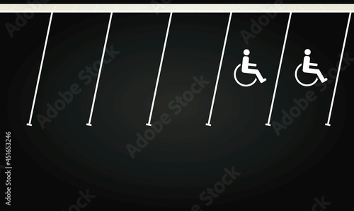 Parking area with desable person area. vector