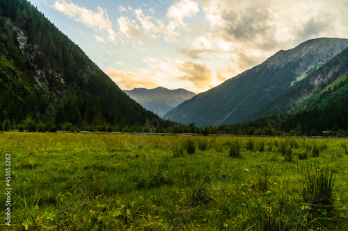 mountains in the morning