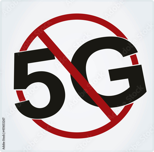 Forbidden 5G sign. vector illustration