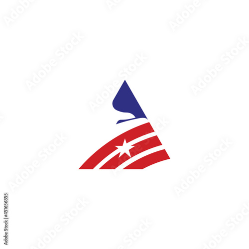 American flag bird triangle logo