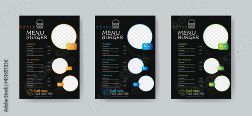 Restaurant menu design. Vector menu flyer template for cafe, coffee house, restaurant, bar. Food and drinks design. chalkboard background vector illustration design.
