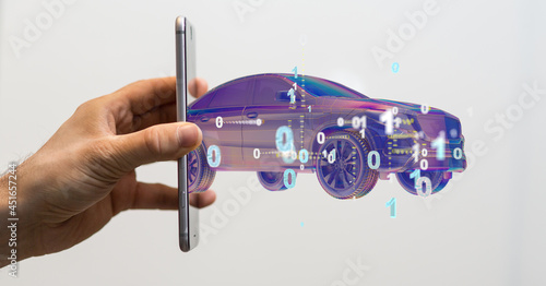 Obraz na płótnie autonomous online car sharing service controlled
