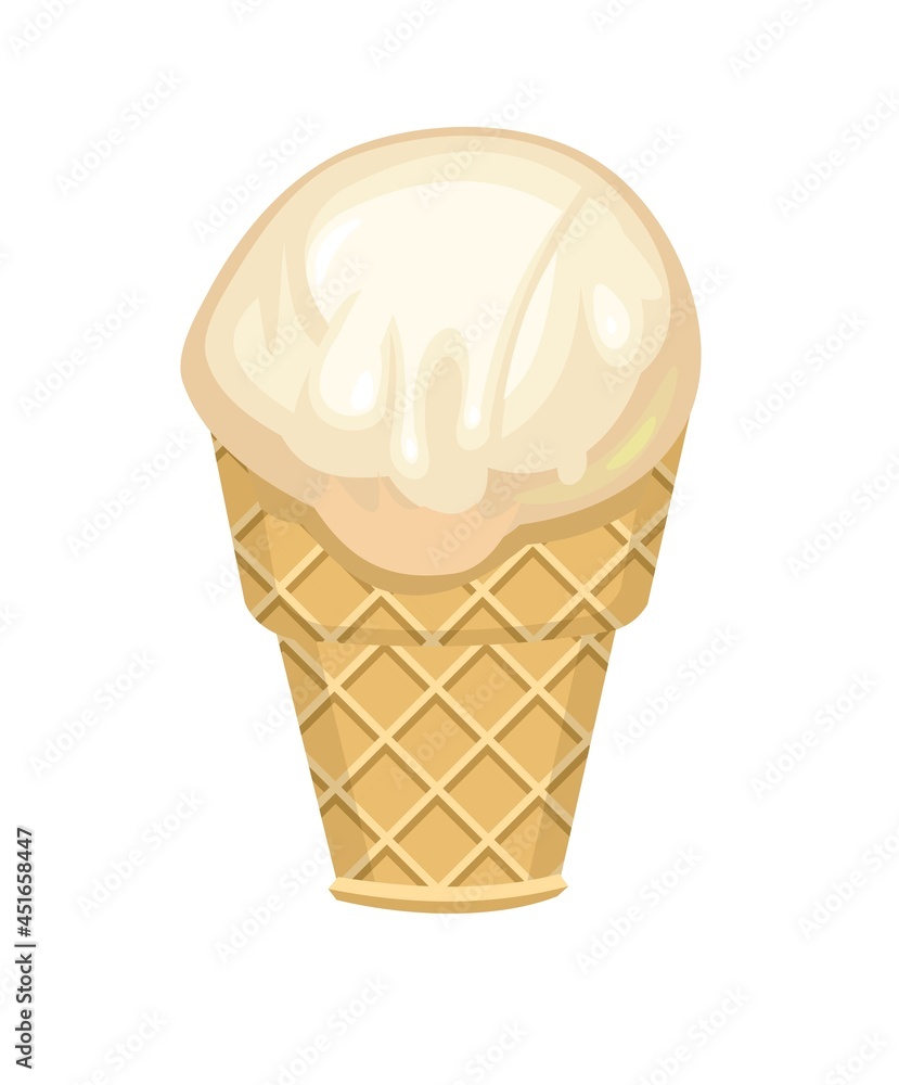 Ice cream. The object is isolated on a white background. Summer food sweet dessert. Flat design. Vector Ice cream. The object is isolated on a white background. Summer food sweet dessert. Flat design. Vector