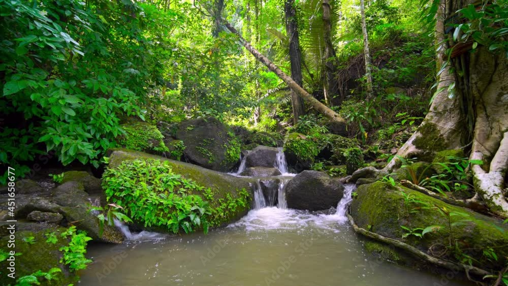 Waterfalls beautiful nature video 4K. Nature video Motion time-lapse nature waterfall in rain forest Shot on Gimbal high quality smooth movement beautiful. Nature and travel concept. Waterfalls beautiful nature video 4K. Nature video Motion time-lapse nature waterfall in rain forest Shot on Gimbal high quality smooth movement beautiful. Nature and travel concept.