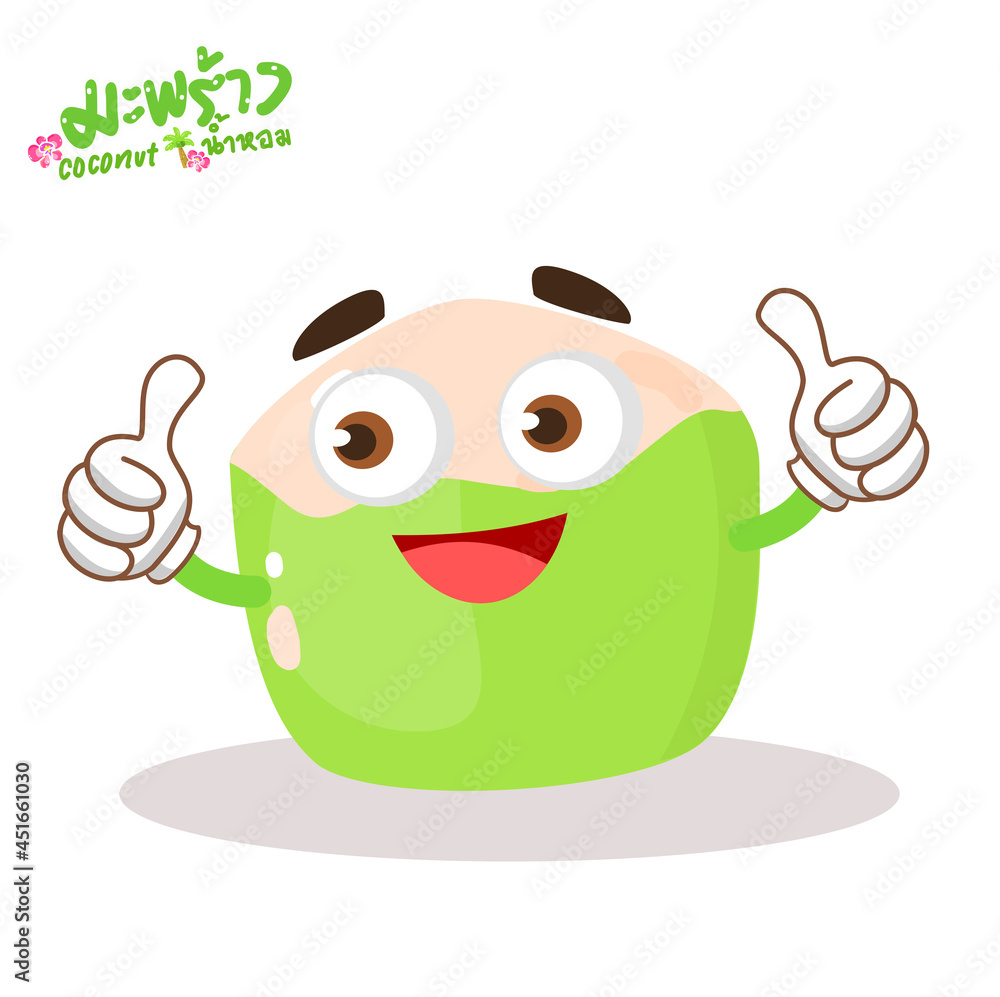 Obraz premium Coconut on White Background Vector