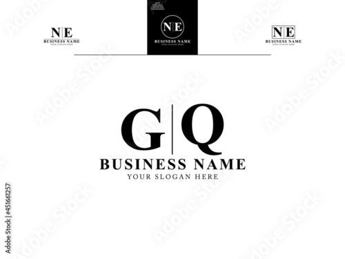 Letter GQ Logo Design, Monogram gq logo icon vector with Abstract G&Q unique and simple letter logo design for all kind of business photo