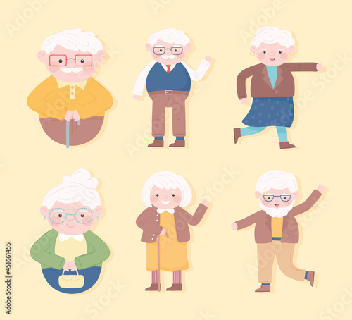 grandparents cartoon set