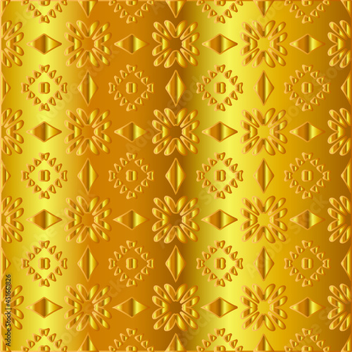 
Geometric vector pattern with yellow and white gradient. gold ornament for wallpapers and backgrounds.