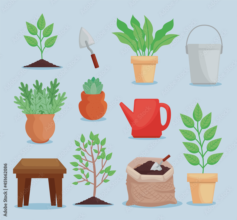 Fototapeta premium eleven planting icons
