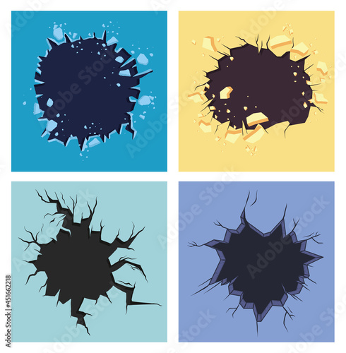 four explosive walls icons