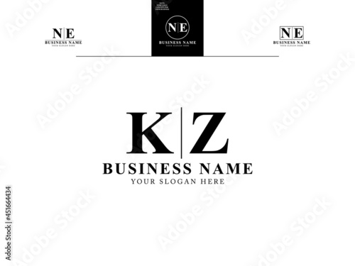 Letter KZ Logo Design, Monogram kz logo icon vector with Abstract K&Z unique and simple letter logo design for all kind of business