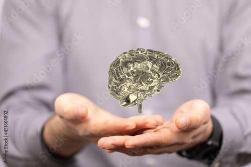 Brain. Digital brain. 3D Sc...