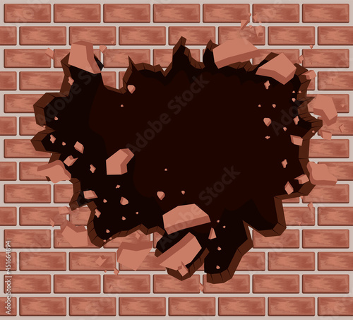explosive hole bricks wall