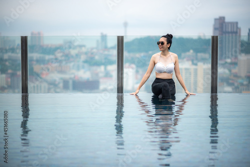 Asian travel concept. young...
