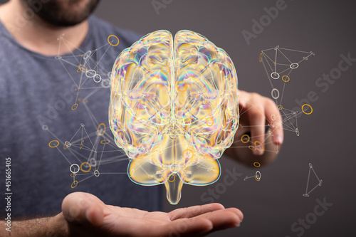 Human brain digital illustr...