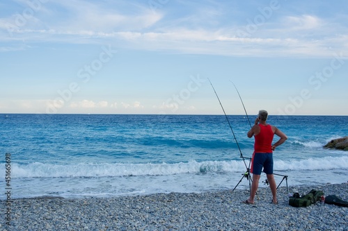 fishing on the beach