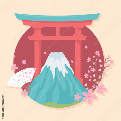 mount fuji and japan gate