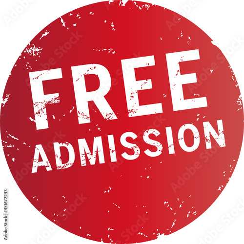 roter Button Free Admission zerkratzt