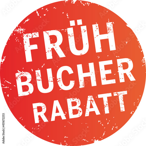 roter Button Frühbucherrabatt zerkratzt