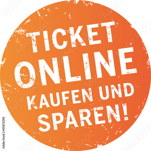oranger Button Tickets online kaufen und sparen zerkratzt
