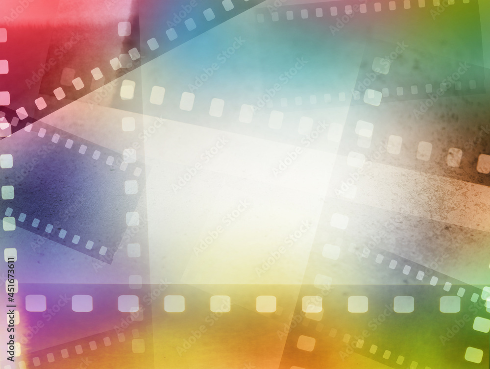 Colorful film frames background