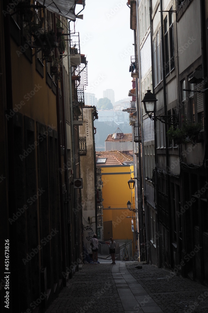 Narrow street in downtown Porto