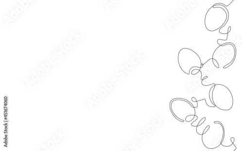 Vector Pattern with Eggs. Continuous line drawing style.
