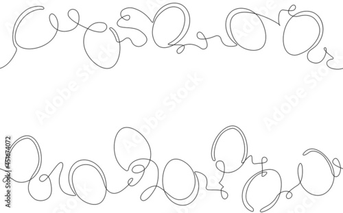 Vector Pattern with Eggs. Continuous line drawing style.