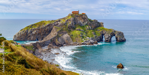 Chapel San Juan de Gazteluatxe located on a rocky peninsula in Basque country, Spain. photo