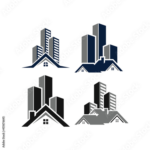 House skysraper building icon set design illustration template photo
