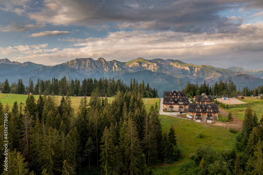 Aerial view of Gubalowka in Tatra region of Poland Aerial view of Gubalowka in Tatra region of Poland
