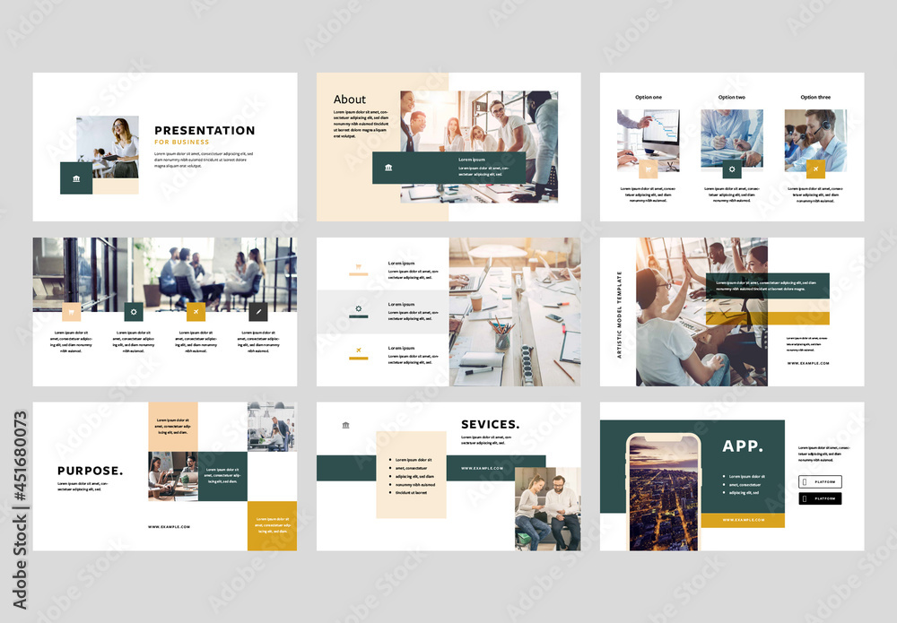 Clean Business Presentation Layouts Stock Template | Adobe Stock