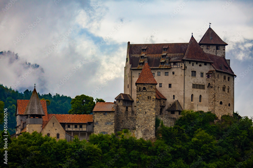 Fototapeta premium View of Germany Gutenberg Castle in Balzers, Liechtenstein