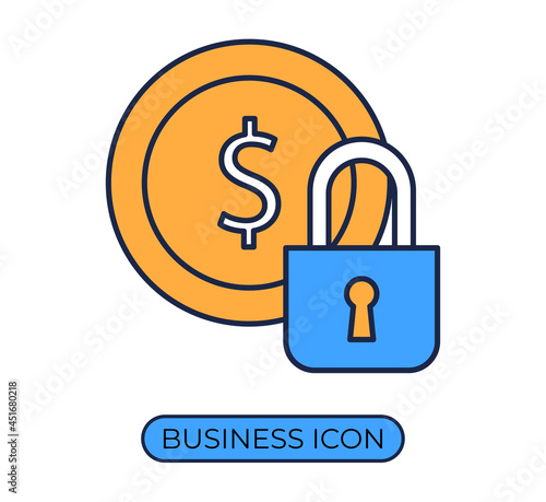 Money protection business icon. Flat vector illustration concept.
