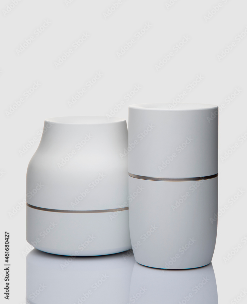 White plastic ashtrays on white background White plastic ashtrays on white background