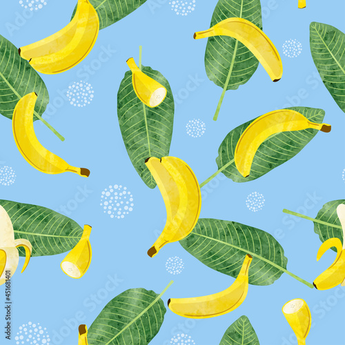 Seamless banana leaves and ...