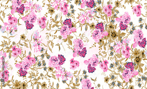 Elegant floral pattern in small colorful flowers. Liberty style. Floral seamless background for fashion prints. Ditsy print. Seamless vector texture. Spring bouquet.