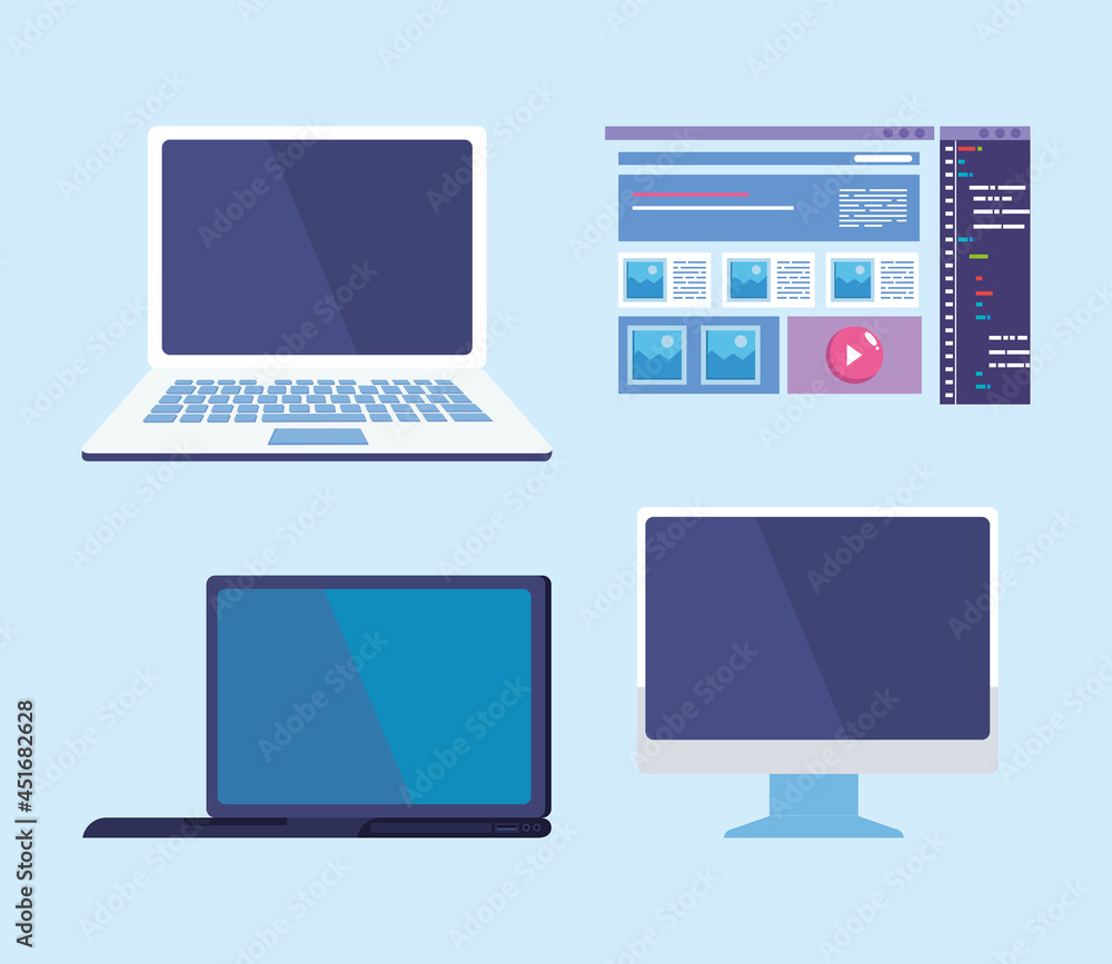 web design four icons web design four icons