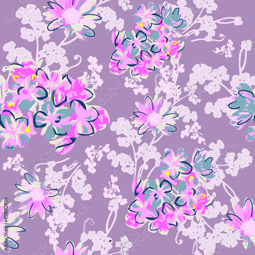 Fototapeta Naklejka Na Ścianę i Meble -  Elegant floral pattern in small colorful flowers. Liberty style. Floral seamless background for fashion prints. Ditsy print. Seamless vector texture. Spring bouquet.